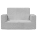 2-personers sofa til børn blødt plys lysegrå