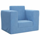 sofaseng til børn blødt plys blå