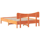 sengeramme uden madras 140x200 cm massivt fyr gyldenbrun
