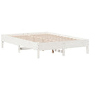 sengeramme uden madras 120x200 cm massivt fyrretræ hvid