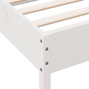 sengeramme uden madras 120x200 cm massivt fyrretræ hvid