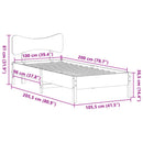 sengeramme uden madras 100x200 cm massivt fyrretræ hvid