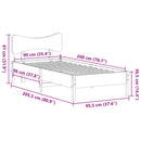 sengeramme uden madras 90x200 cm massivt fyrretræ hvid