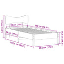 sengeramme uden madras 90x200 cm massivt fyrretræ gyldenbrun