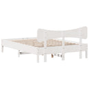 sengeramme uden madras 140x190 cm massivt fyrretræ hvid
