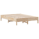 sengeramme uden madras 135x190 cm massivt fyrretræ hvid
