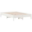 sengeramme uden madras 135x190 cm massivt fyrretræ hvid