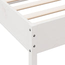 sengeramme uden madras 135x190 cm massivt fyrretræ hvid