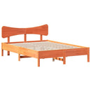 sengeramme uden madras 135x190 cm massivt fyrretræ brun