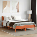sengeramme uden madras 135x190 cm massivt fyrretræ brun