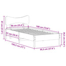 sengeramme uden madras 90x190 cm massivt fyrretræ hvid