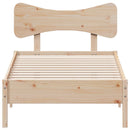 sengeramme uden madras 75x190 cm massivt fyrretræ