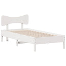 sengeramme uden madras 75x190 cm massivt fyrretræ hvid
