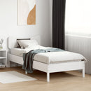 sengeramme uden madras 75x190 cm massivt fyrretræ hvid