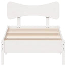 sengeramme uden madras 75x190 cm massivt fyrretræ hvid