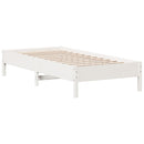 sengeramme uden madras 75x190 cm massivt fyrretræ hvid