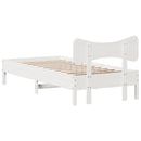 sengeramme uden madras 75x190 cm massivt fyrretræ hvid
