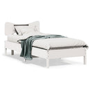 sengeramme uden madras 75x190 cm massivt fyrretræ hvid