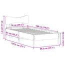 sengeramme uden madras 75x190 cm massivt fyrretræ gyldenbrun
