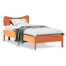 sengeramme uden madras 75x190 cm massivt fyrretræ gyldenbrun
