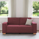2-personers sofa vinrød 180x78x84 cm stof