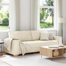 3-personers sofa Beige 220 cm Linned-blandet stof