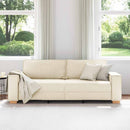 3-personers sofa Beige 220 cm Linned-blandet stof