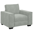 sofastol 100x78x84 cm fløjl lysegrå