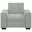 sofastol 100x78x84 cm fløjl lysegrå