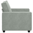 sofastol 100x78x84 cm fløjl lysegrå