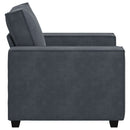 sofastol 100x78x84 cm fløjl mørkegrå