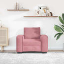 sofastol 100x78x84 cm fløjl lyserød