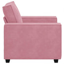 sofastol 100x78x84 cm fløjl lyserød
