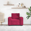 sofastol 100x78x84 cm fløjl vinrød