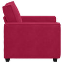 sofastol 100x78x84 cm fløjl vinrød