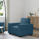 sofastol 100x78x84 cm fløjl blå