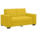 2-personers sofa 160x78x84 cm fløjl gul