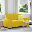 2-personers sofa 160x78x84 cm fløjl gul
