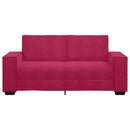 2-personers sofa 180x78x84 cm fløjl vinrød