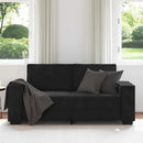 2-personers sofa 180x78x84 cm fløjl sort