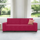 3-personers sofa 220x78x84 cm fløjl vinrød