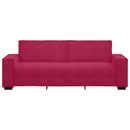 3-personers sofa 220x78x84 cm fløjl vinrød
