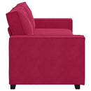 3-personers sofa 220x78x84 cm fløjl vinrød