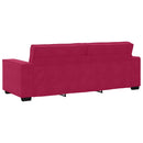 3-personers sofa 220x78x84 cm fløjl vinrød