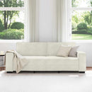 3-personers sofa 220x78x84 cm fløjl cremefarvet