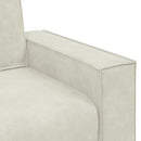 3-personers sofa 220x78x84 cm fløjl cremefarvet