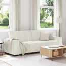 3-personers sofa 220x78x84 cm fløjl cremefarvet