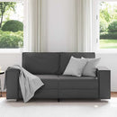 Tosæders sofa Grå 180 cm Faux læder