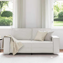 Tosæders sofa Hvid 180 cm Faux læder