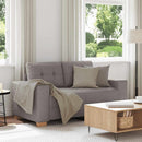 elskovssofa 160x77x82 cm stof gråbrun